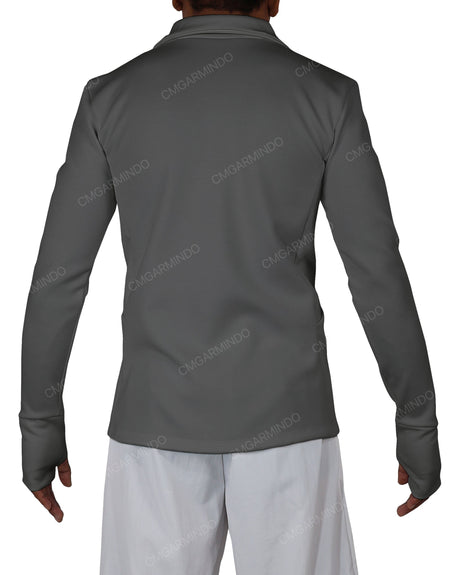 High Neck Long Sleeve Zip Up Top