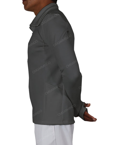 High Neck Long Sleeve Zip Up Top