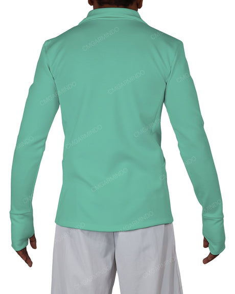 High Neck Long Sleeve Zip Up Top
