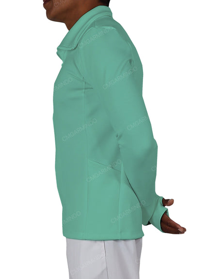 High Neck Long Sleeve Zip Up Top