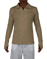 High Neck Long Sleeve Zip Up Top