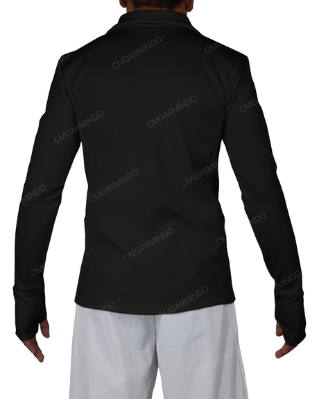 High Neck Long Sleeve Zip Up Top