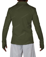 High Neck Long Sleeve Zip Up Top