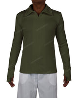 High Neck Long Sleeve Zip Up Top