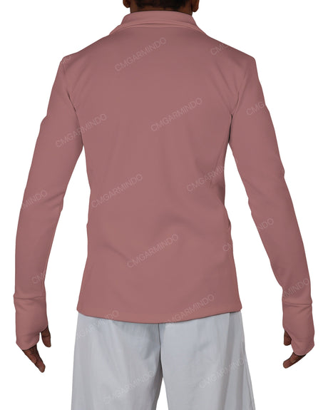 High Neck Long Sleeve Zip Up Top