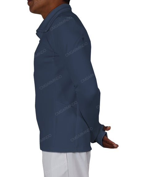 High Neck Long Sleeve Zip Up Top