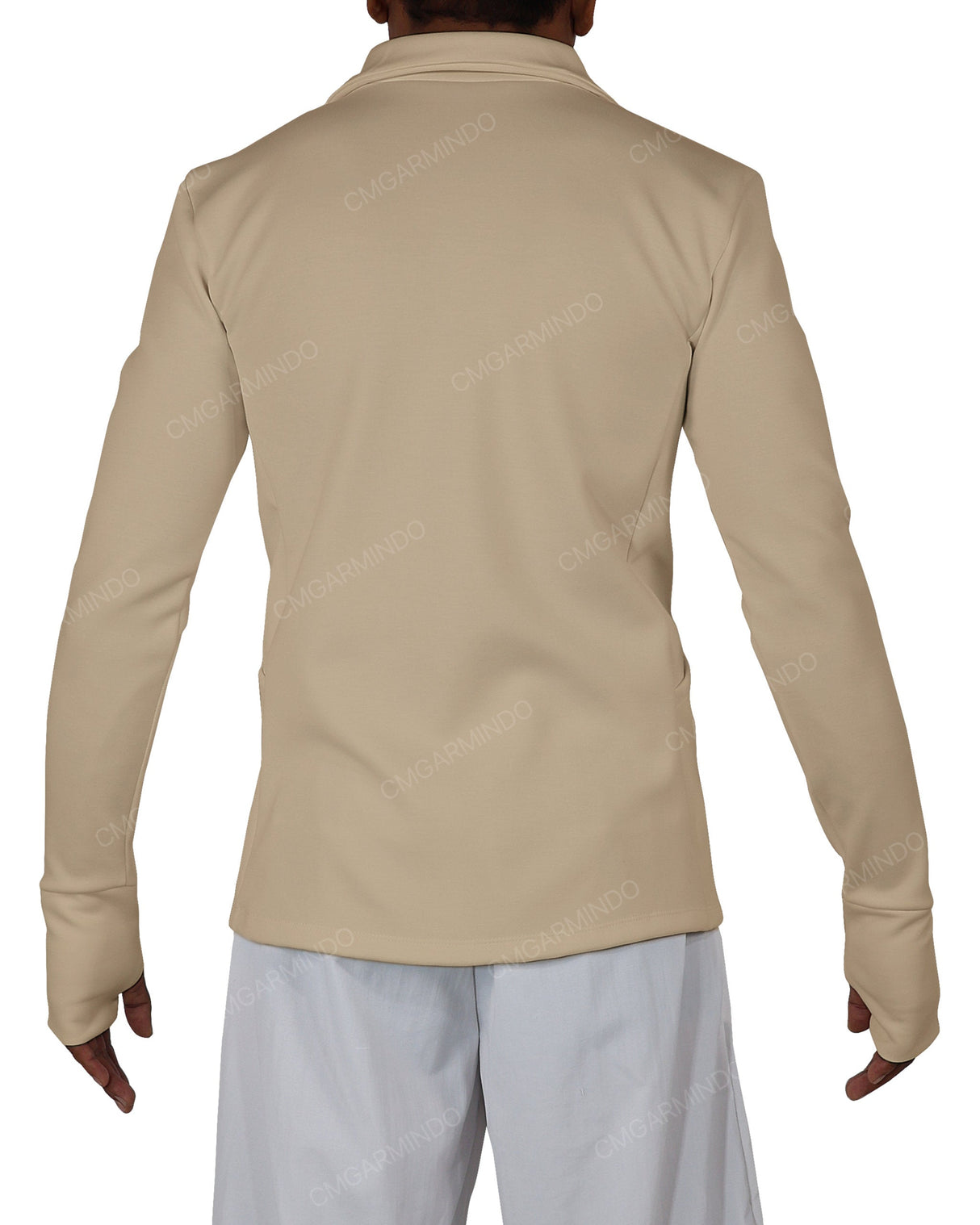 High Neck Long Sleeve Zip Up Top