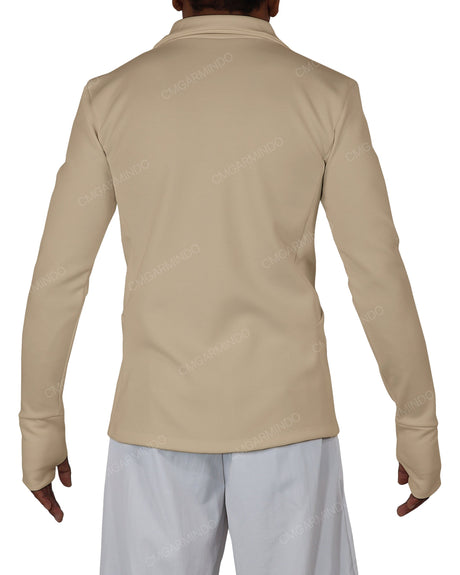 High Neck Long Sleeve Zip Up Top