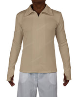 High Neck Long Sleeve Zip Up Top