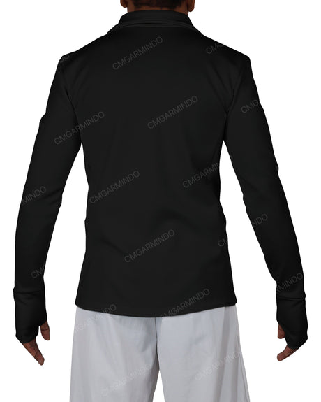 High Neck Long Sleeve Zip Up Top