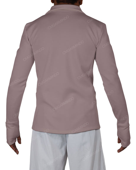 High Neck Long Sleeve Zip Up Top