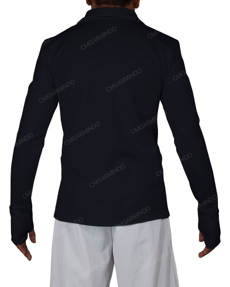 High Neck Long Sleeve Zip Up Top
