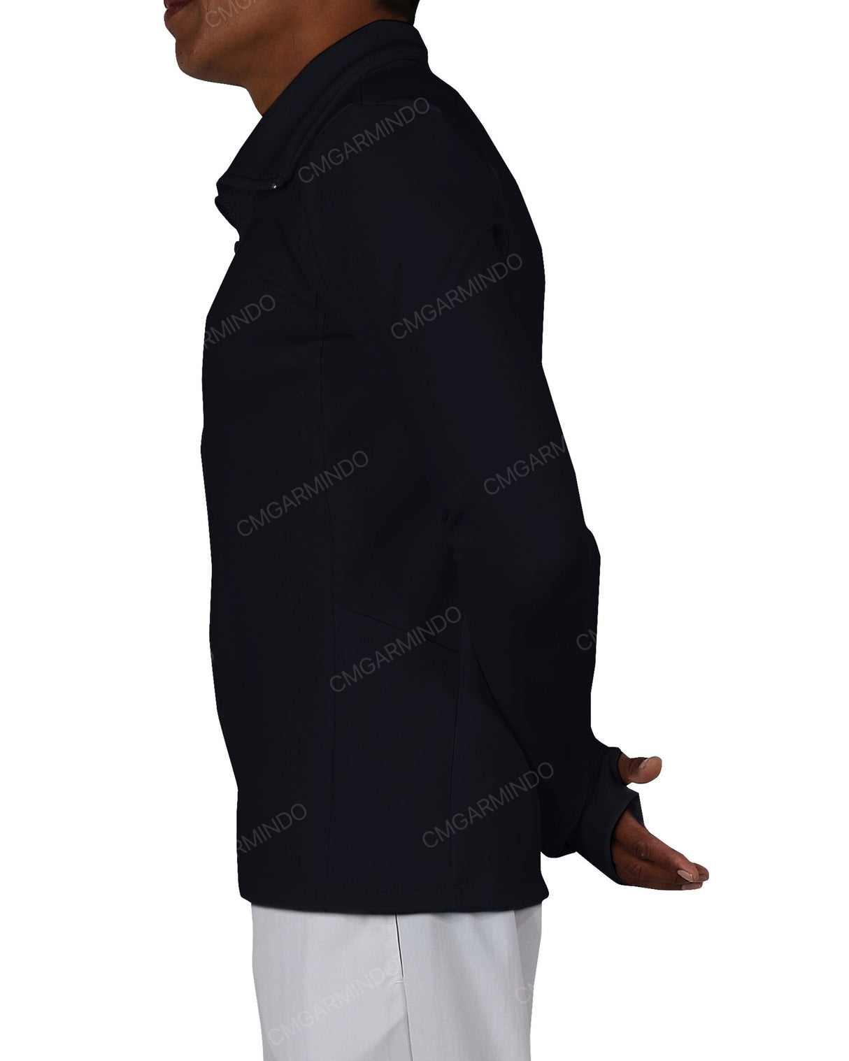 High Neck Long Sleeve Zip Up Top