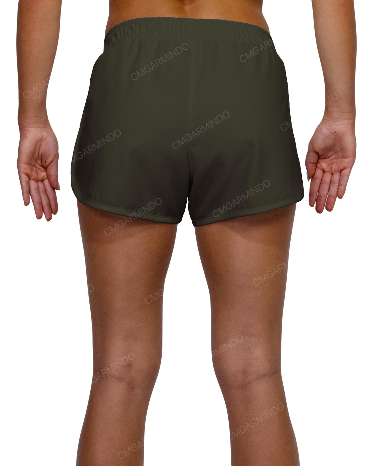 Elastic Waist Dolphin Hem Shorts