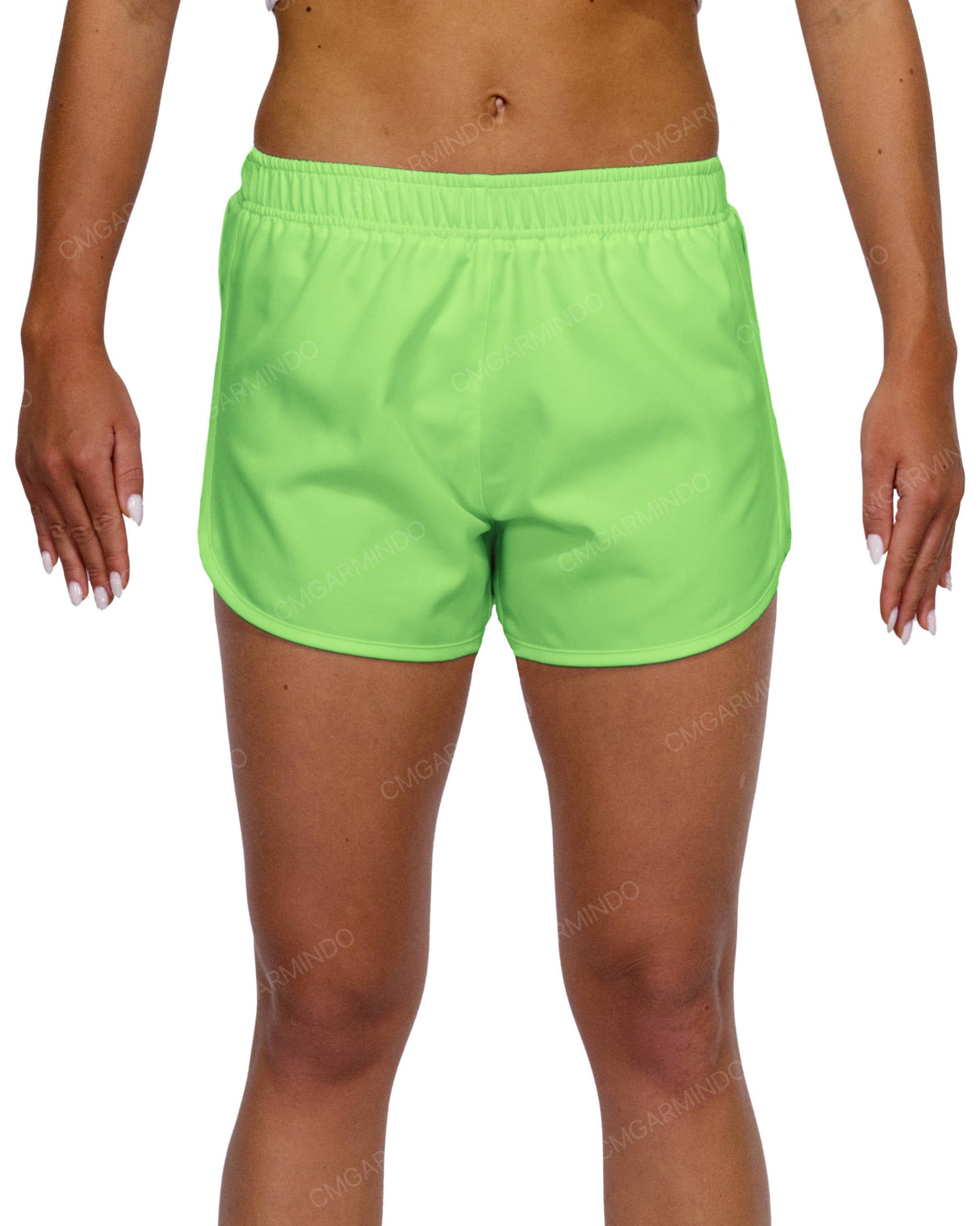 Elastic Waist Dolphin Hem Shorts