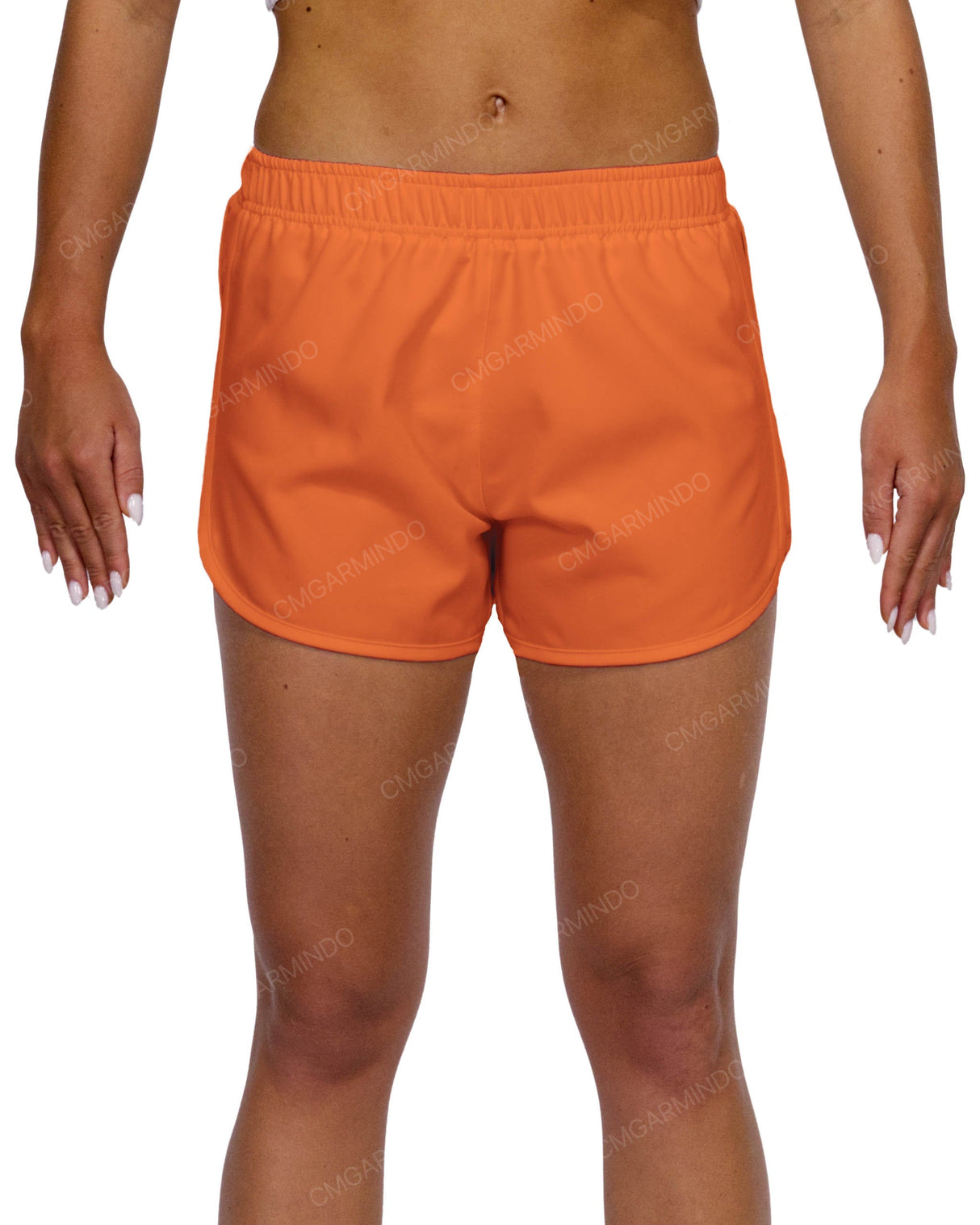 Elastic Waist Dolphin Hem Shorts