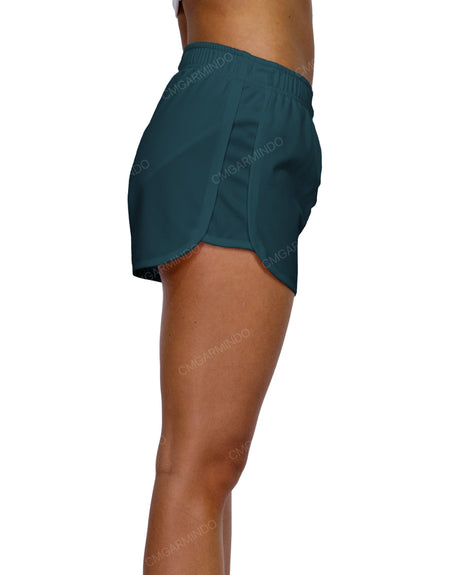 Elastic Waist Dolphin Hem Shorts