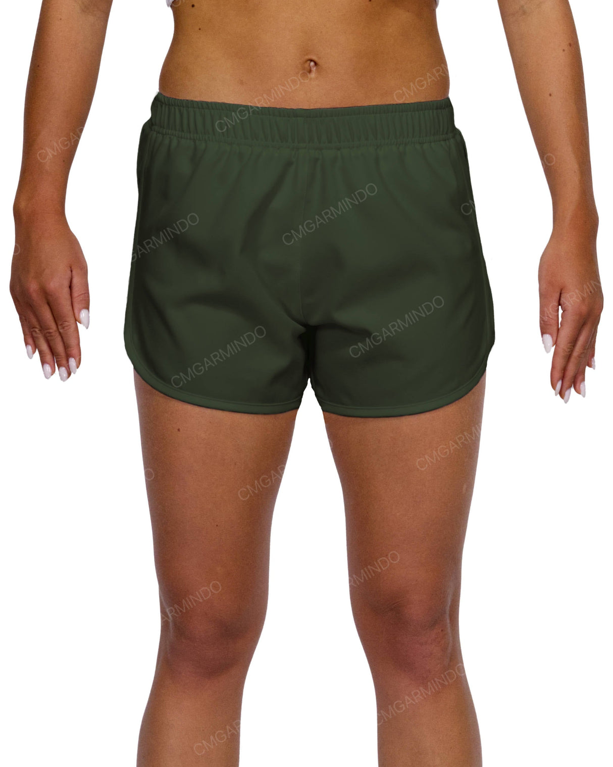 Elastic Waist Dolphin Hem Shorts