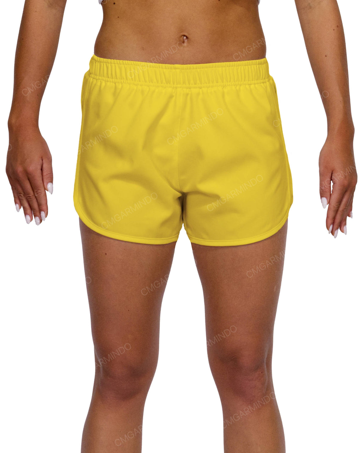 Elastic Waist Dolphin Hem Shorts