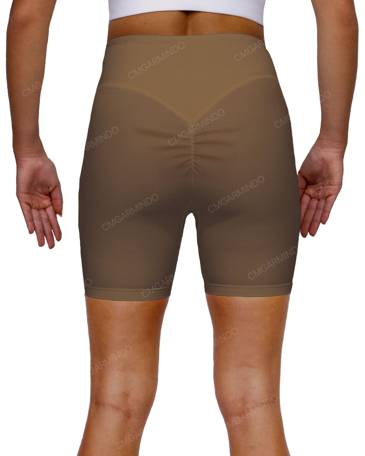 High Rise Deep V-Back Shorts