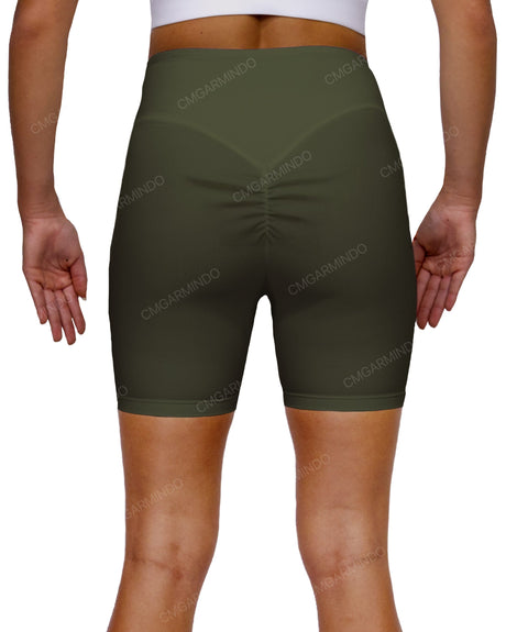 High Rise Deep V-Back Shorts
