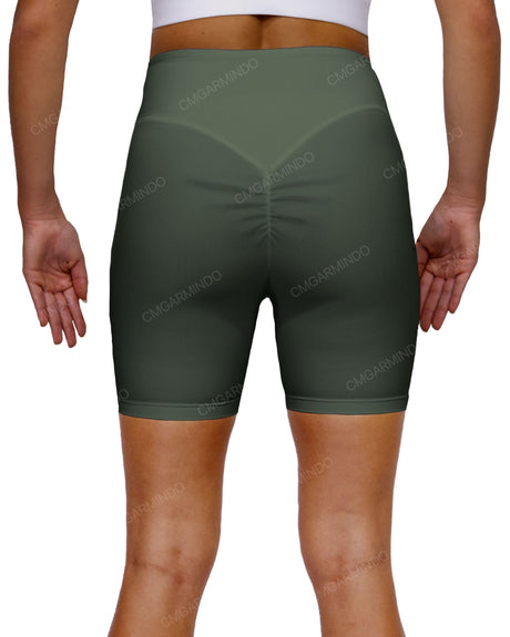 High Rise Deep V-Back Shorts