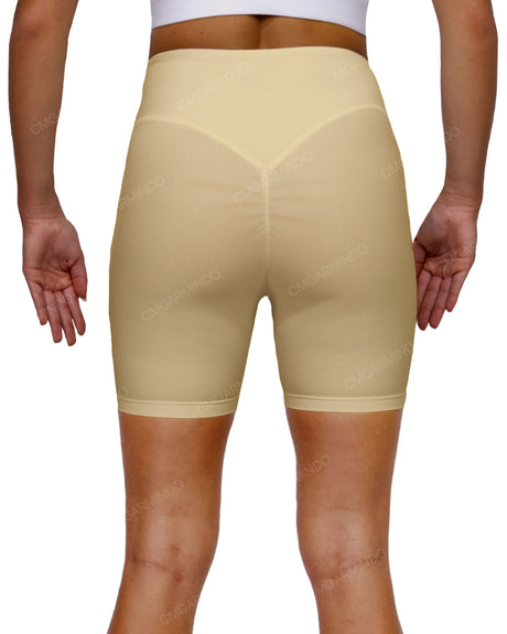 High Rise Deep V-Back Shorts