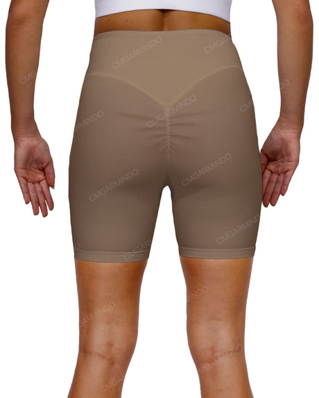 High Rise Deep V-Back Shorts