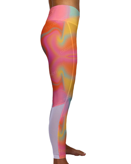 Mid Rise 7/8 Length Back Mesh Leggings