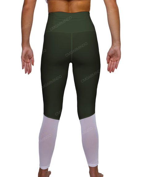 High Rise 7/8 Length Back Mesh Leggings