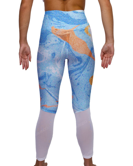 High Rise 7/8 Length Back Mesh Leggings
