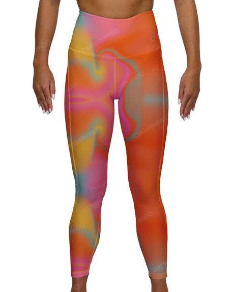 High Rise 7/8 Length Back Mesh Leggings