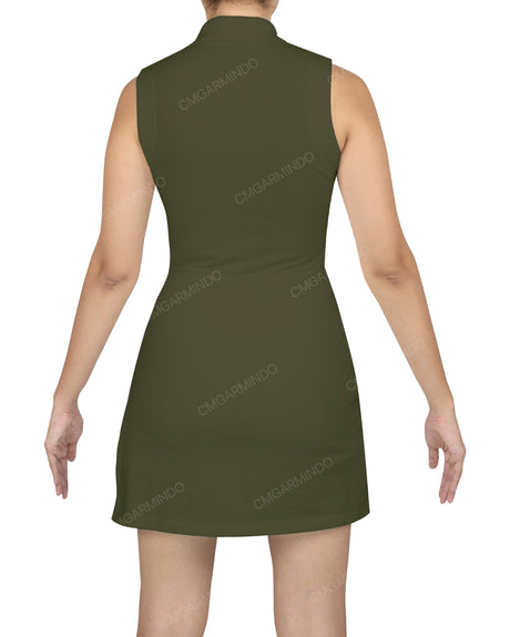Sleeveless Polo Shorts Dress