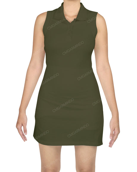 Sleeveless Polo Shorts Dress
