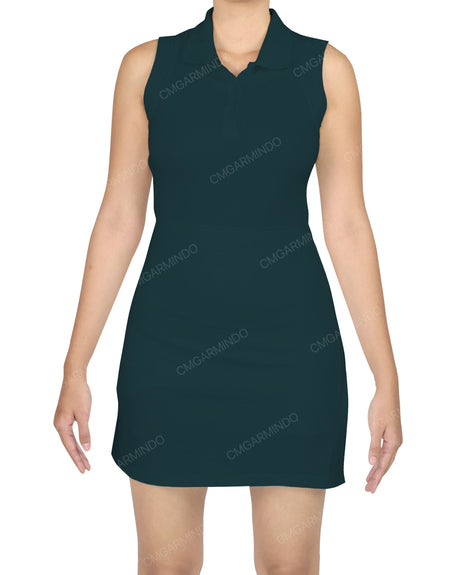 Sleeveless Polo Shorts Dress