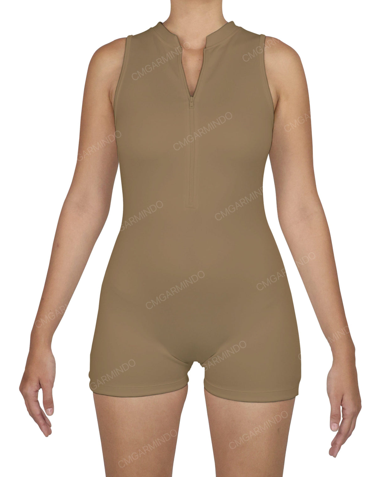 Sleeveless 1/4 Zip Playsuit