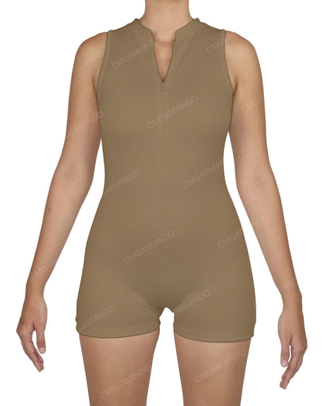 Sleeveless 1/4 Zip Playsuit