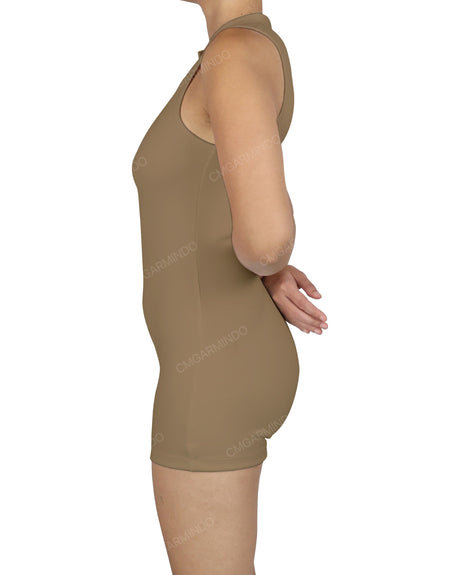Sleeveless 1/4 Zip Playsuit