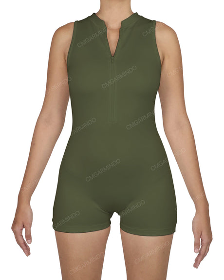 Sleeveless 1/4 Zip Playsuit