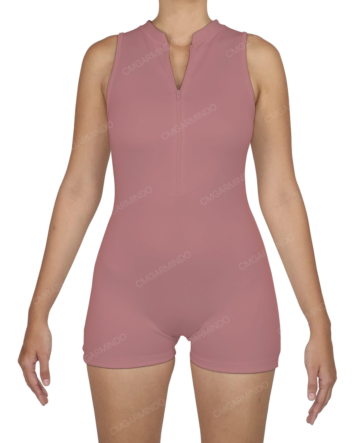 Sleeveless 1/4 Zip Playsuit