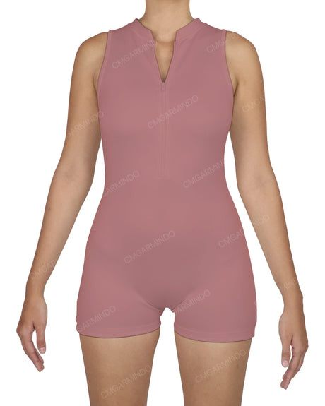 Sleeveless 1/4 Zip Playsuit