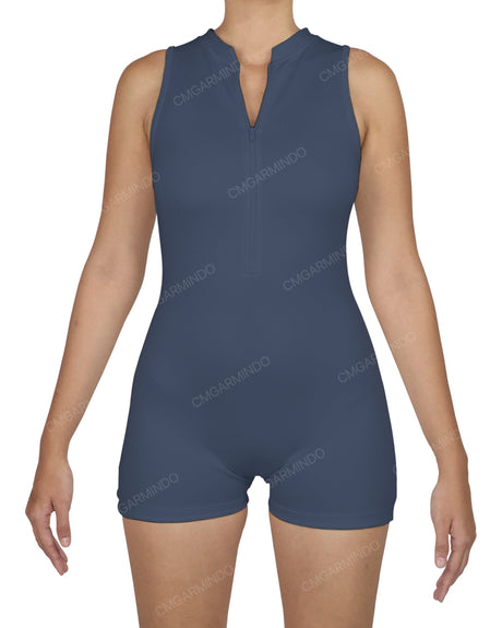 Sleeveless 1/4 Zip Playsuit