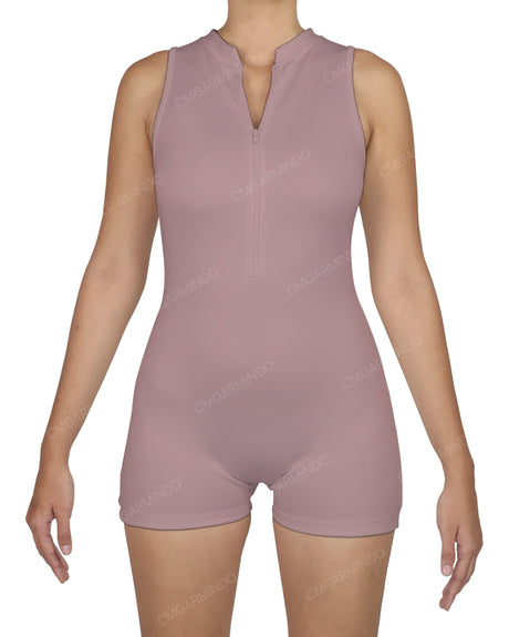 Sleeveless 1/4 Zip Playsuit