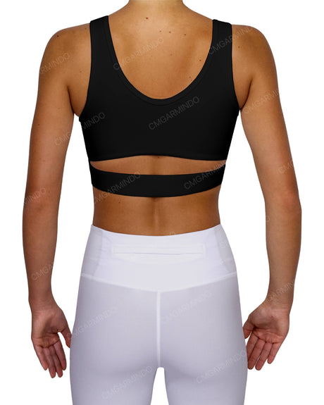 Scoop Front Band Back Top