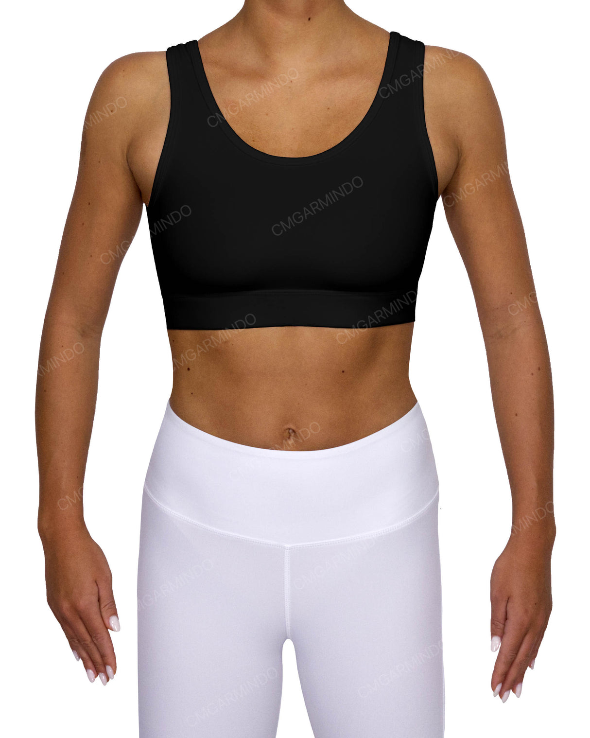 Scoop Front Band Back Top