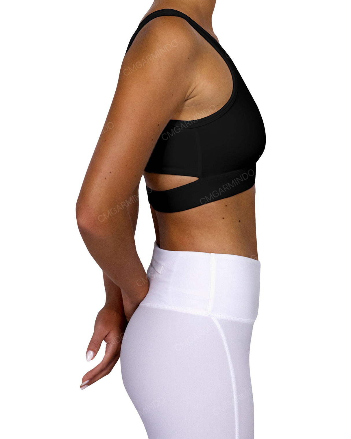 Scoop Front Band Back Top