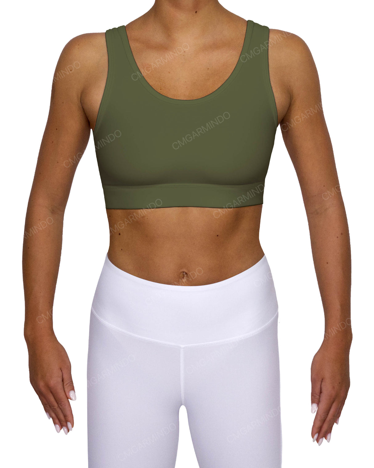 Scoop Front Band Back Top