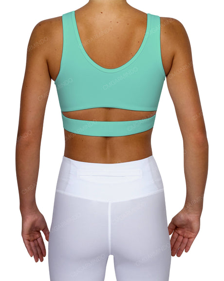 Scoop Front Band Back Top