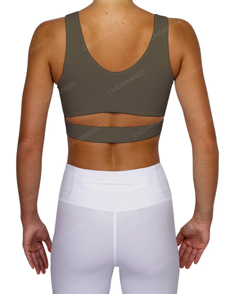 Scoop Front Band Back Top