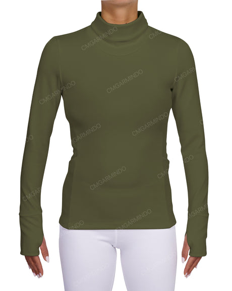 High Neck Long Sleeve Top